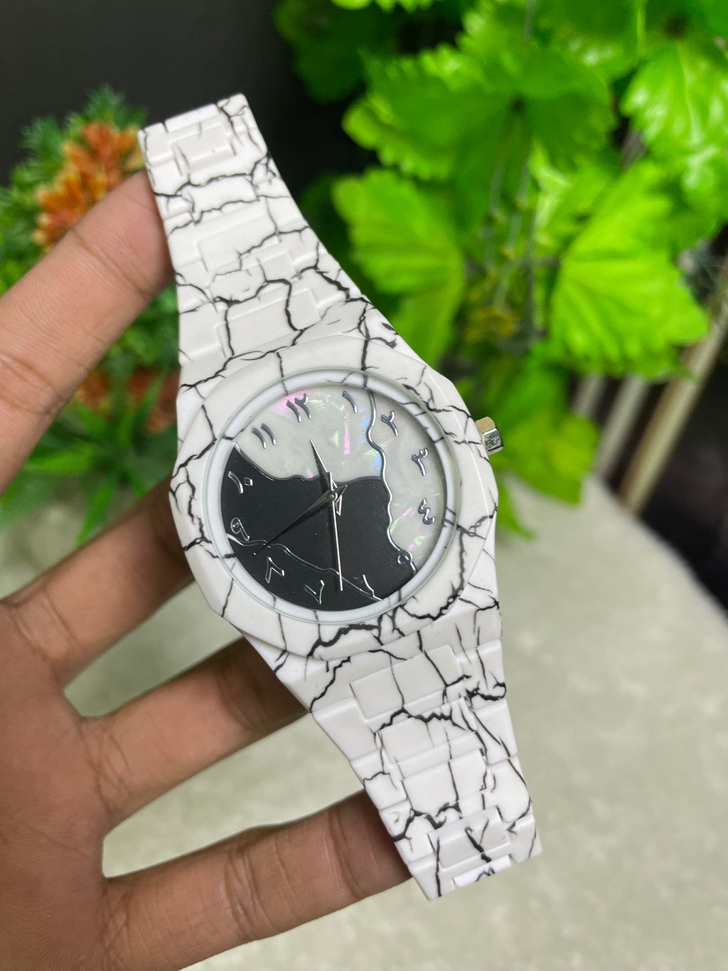 White Aura - Marble Dial - Fiber Material