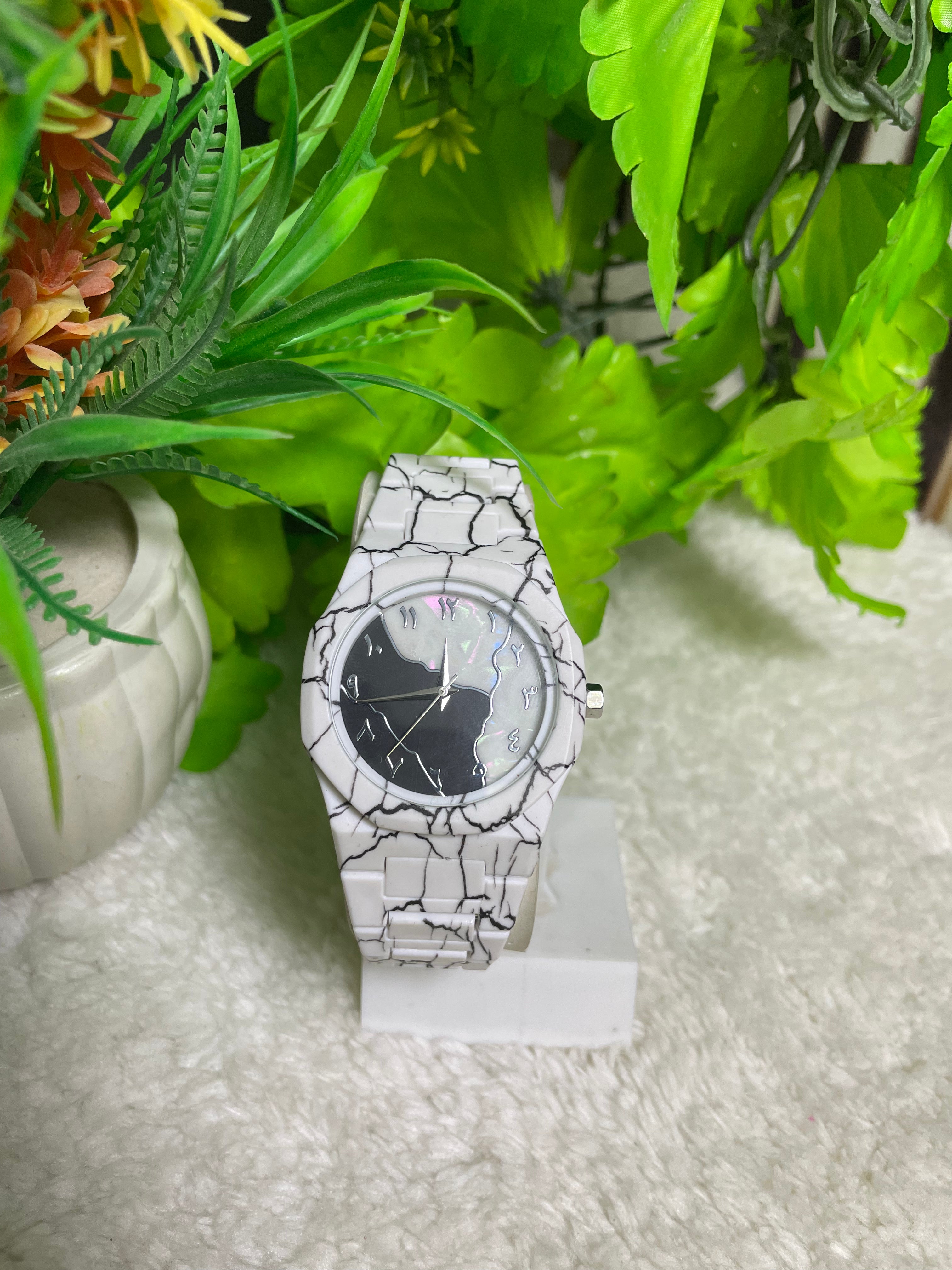 White Aura - Marble Dial - Fiber Material