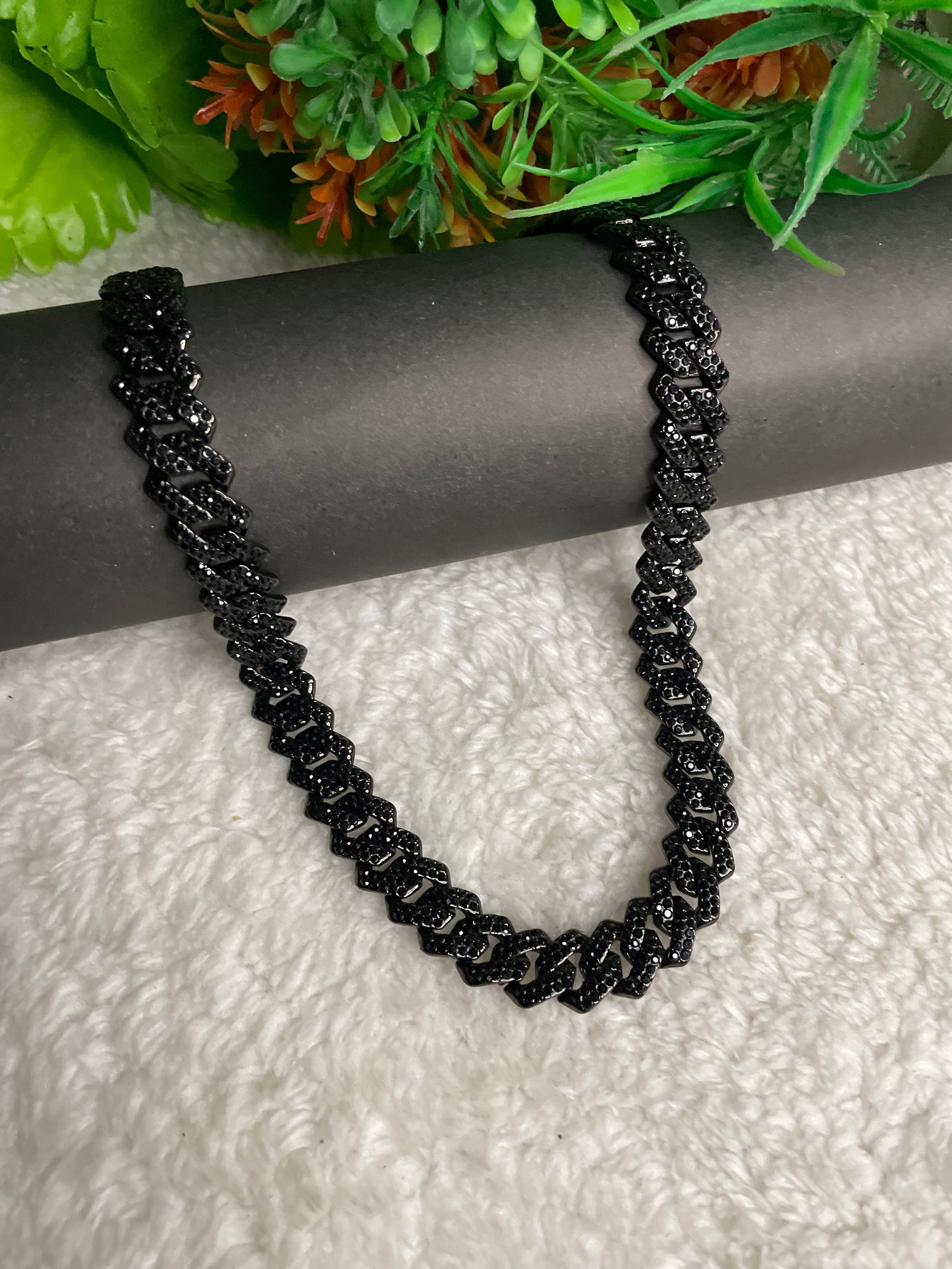 Black Iced Out Cuban Chain