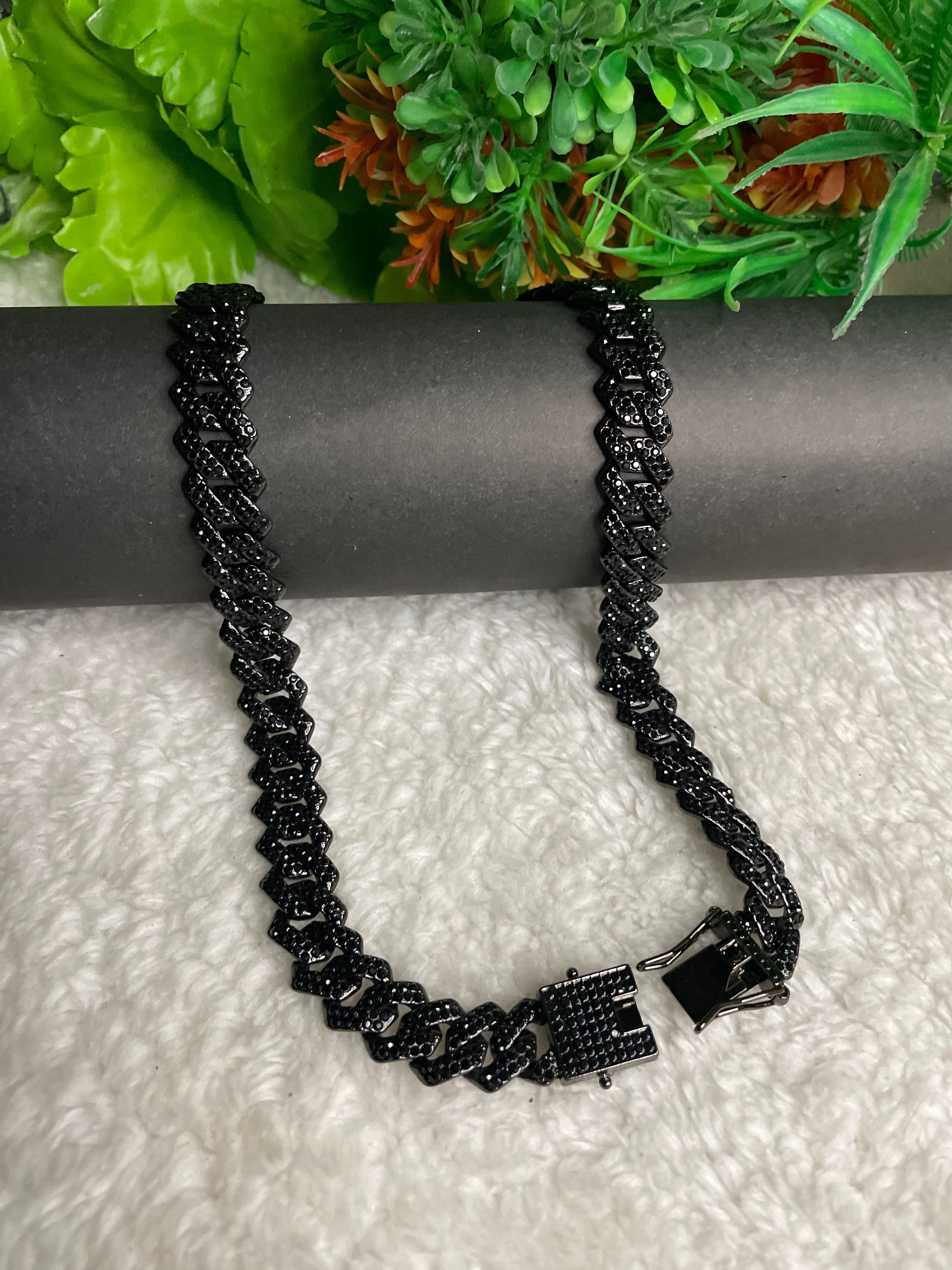 Black Iced Out Cuban Chain