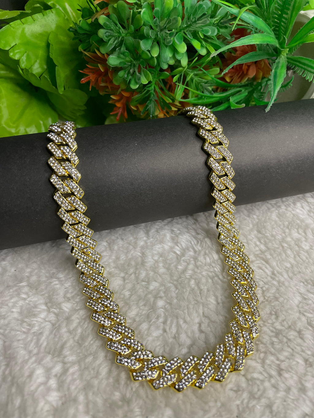 Golden Iced Out Cuban Chain