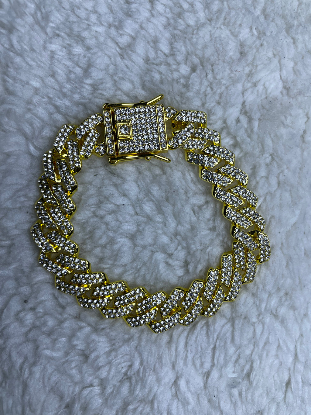 Golden Iced Out Cuban Bracelet