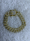 Golden Iced Out Cuban Bracelet