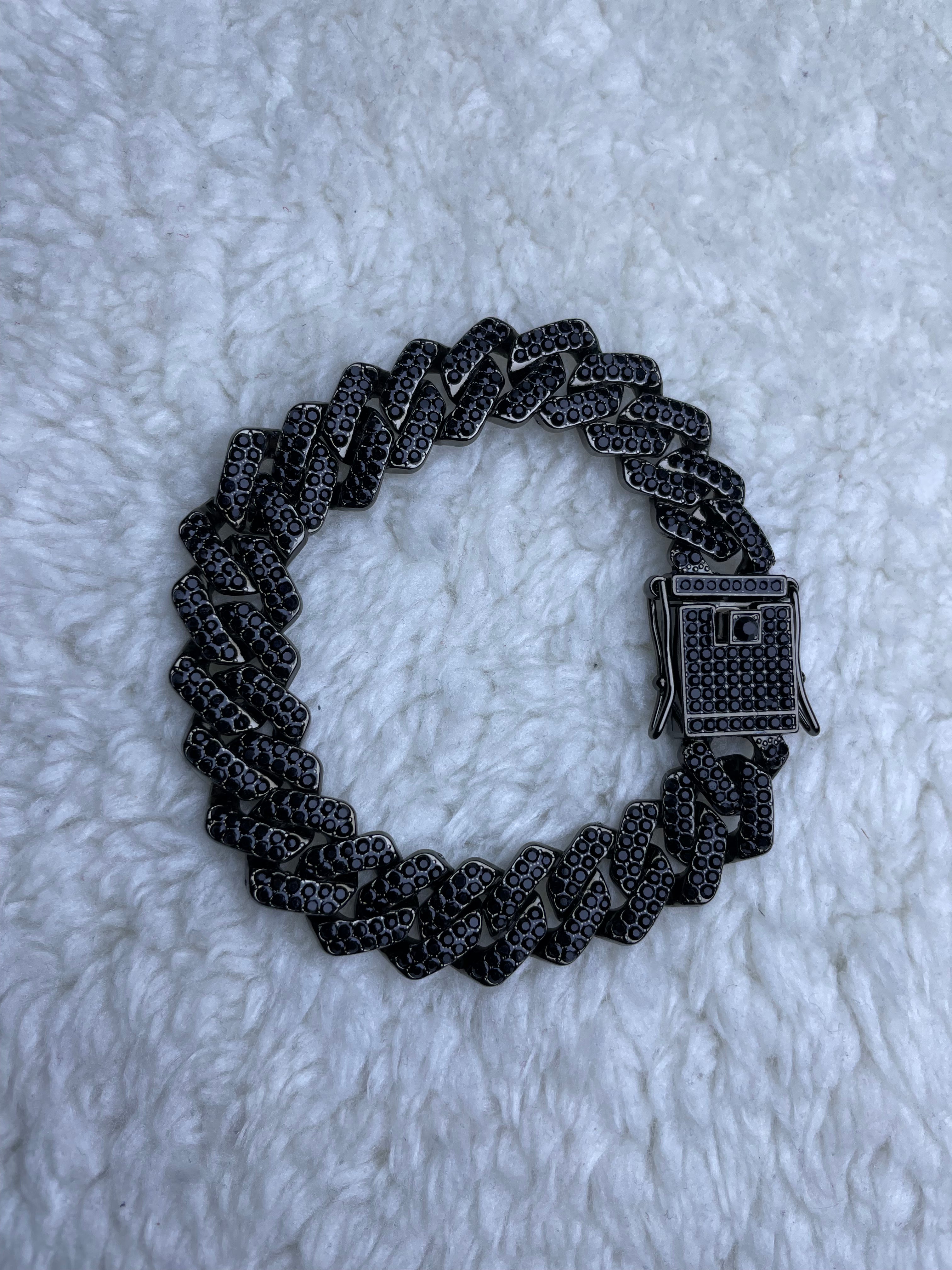Black Iced Out Cuban Bracelet