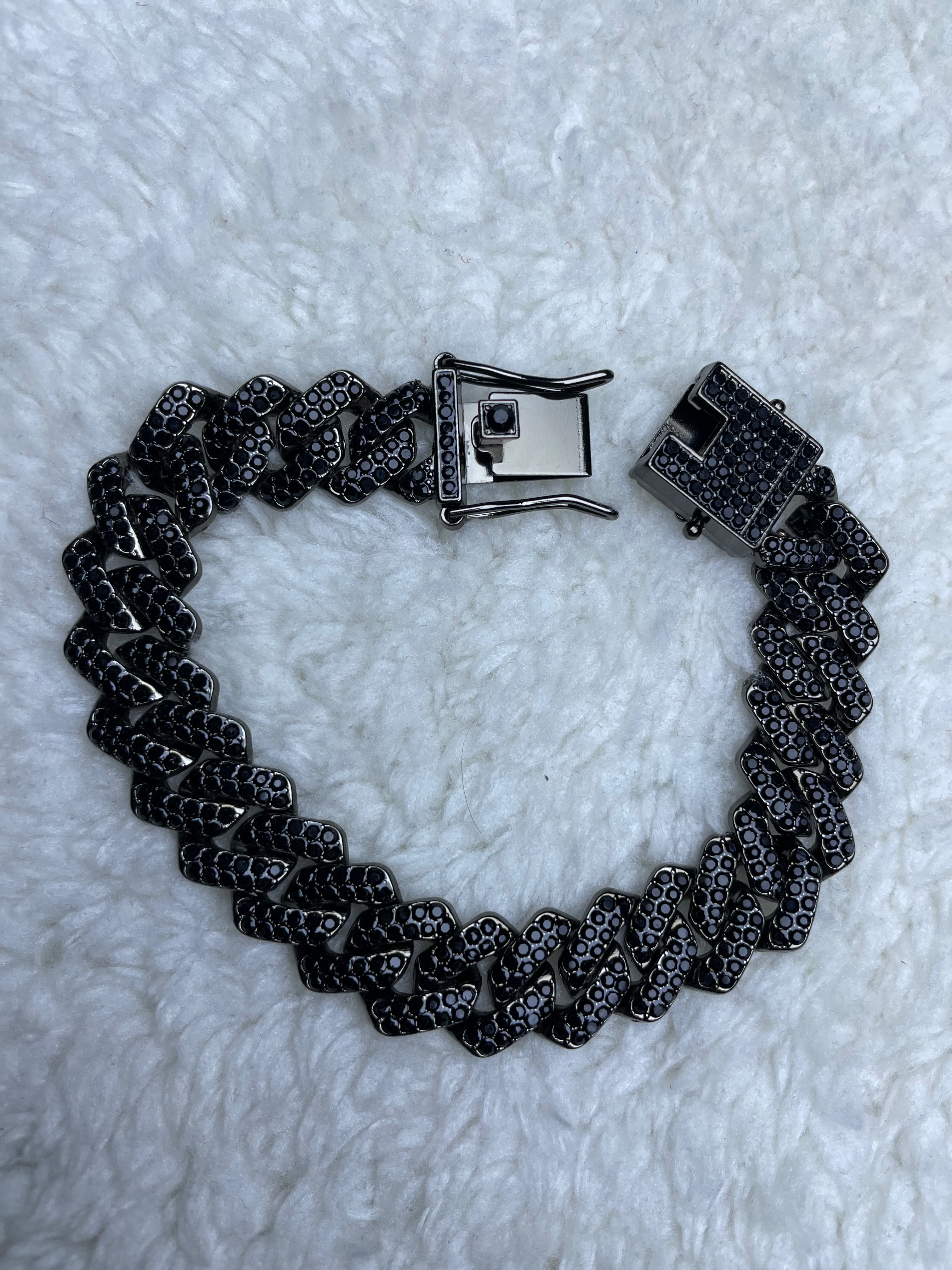 Black Iced Out Cuban Bracelet