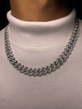 Silver Iced Out Cuban Chain
