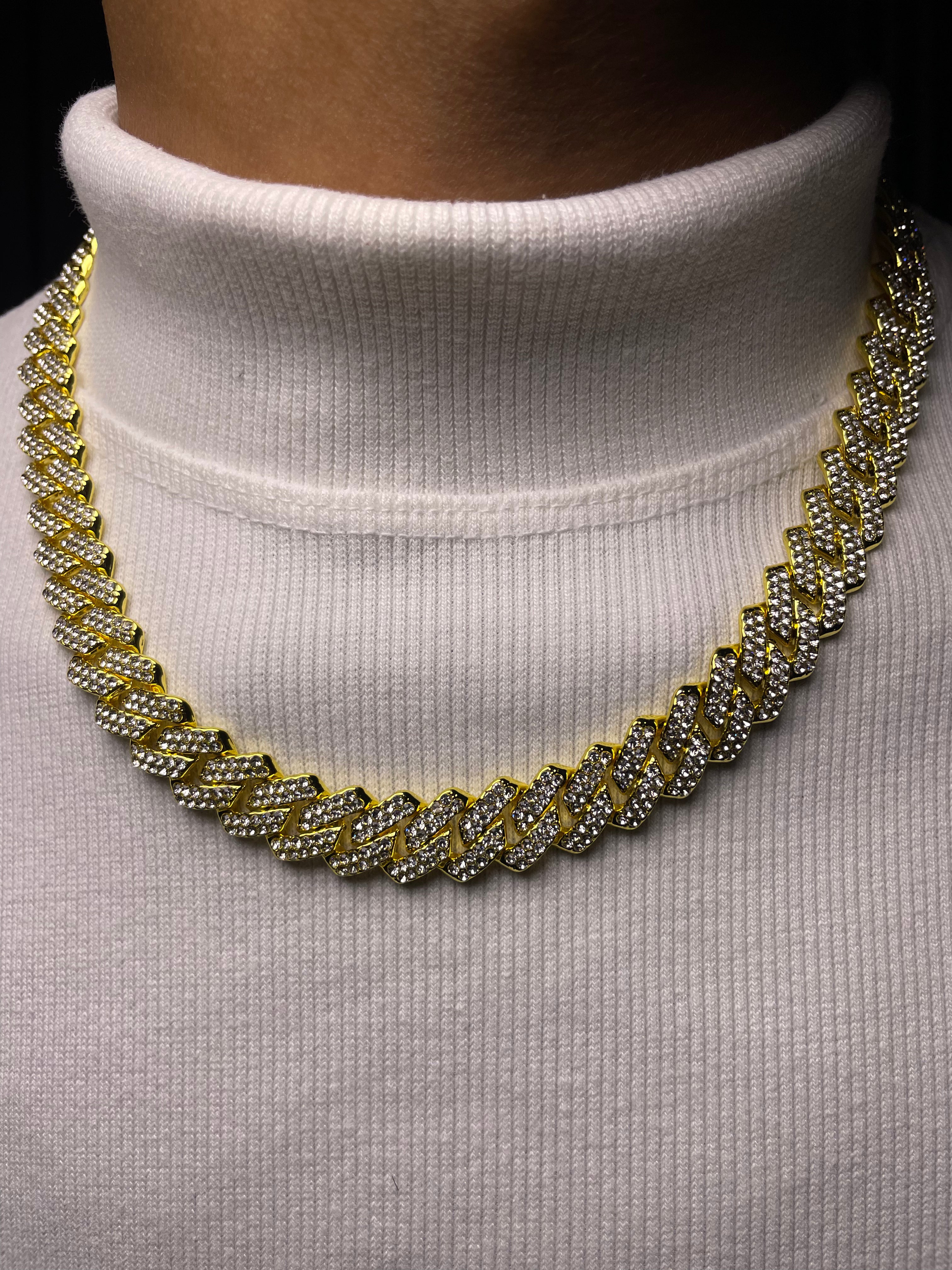 Golden Iced Out Cuban Chain